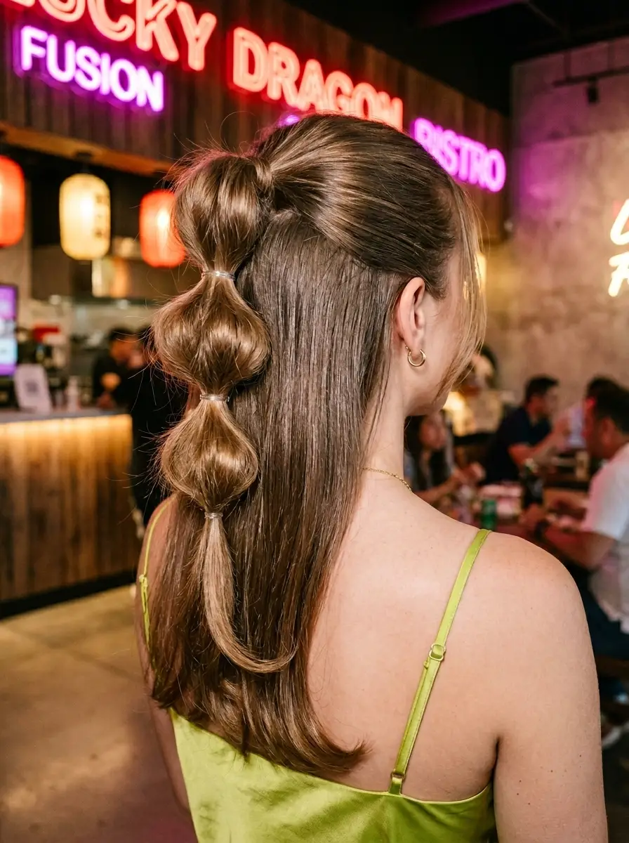 Bubble Ponytail with a Twist