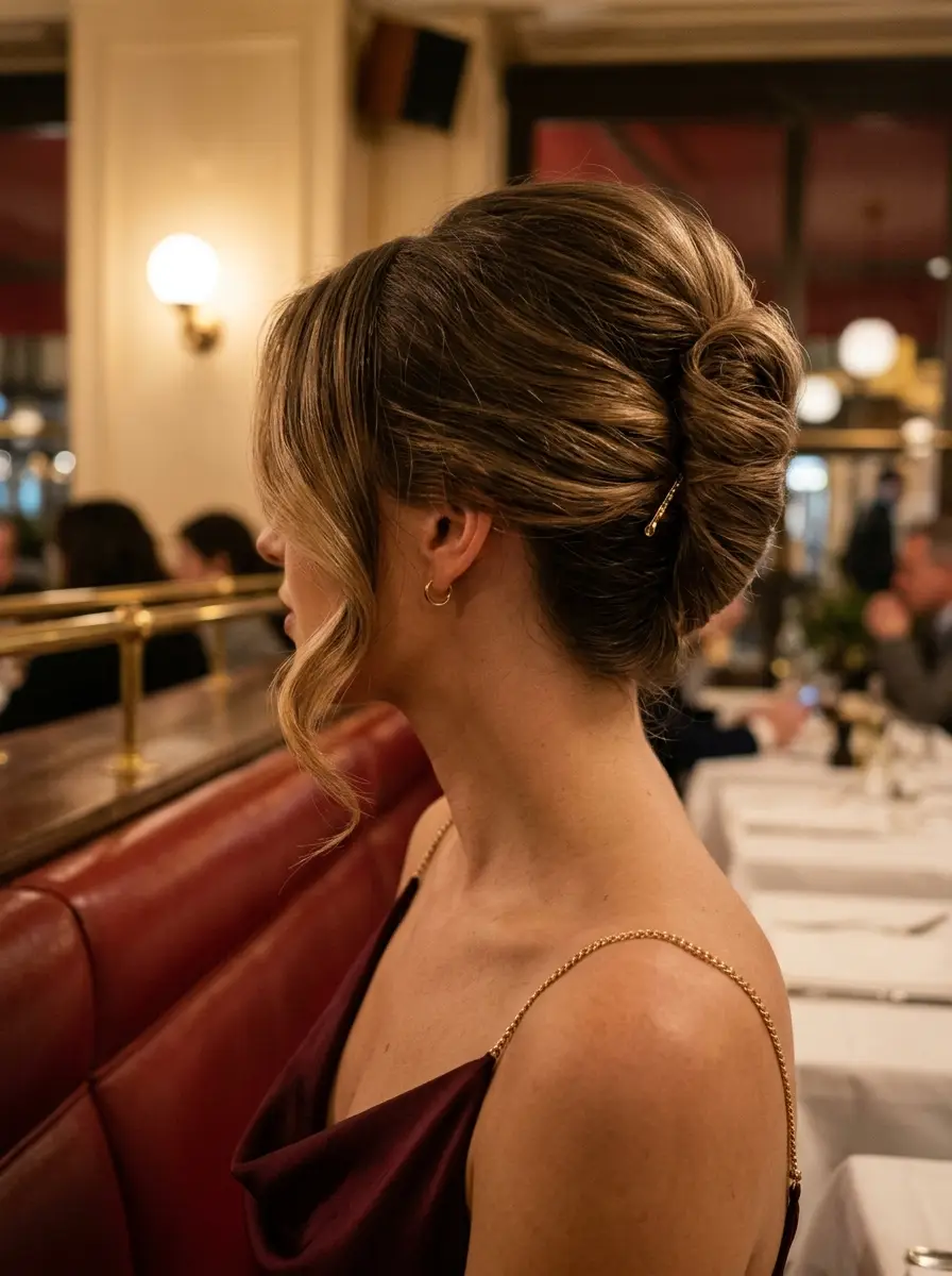 Elegant Chignon with Soft Tendrils