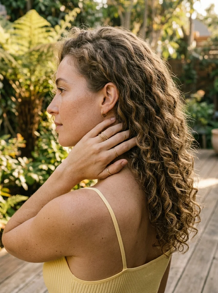 Effortless Beachy Curls with a Hint of Sunshine
