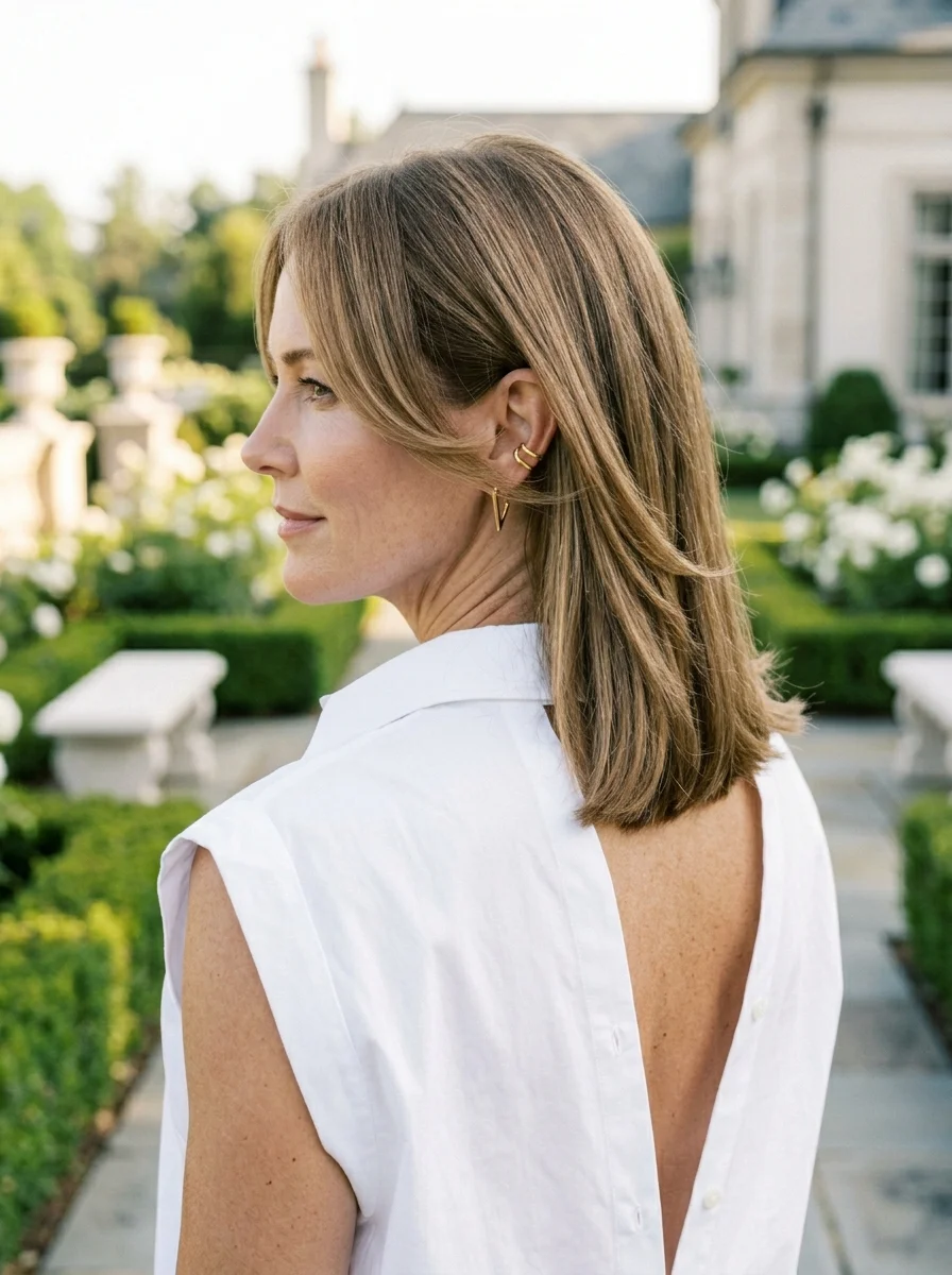 Softly Layered Mid-Length Cut with Face-Framing Layers