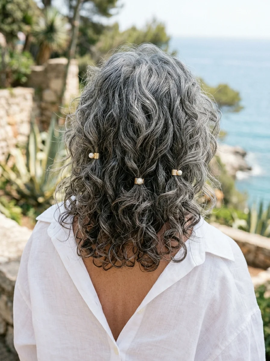 Textured Bob with Subtle Layers and Pearl Pins