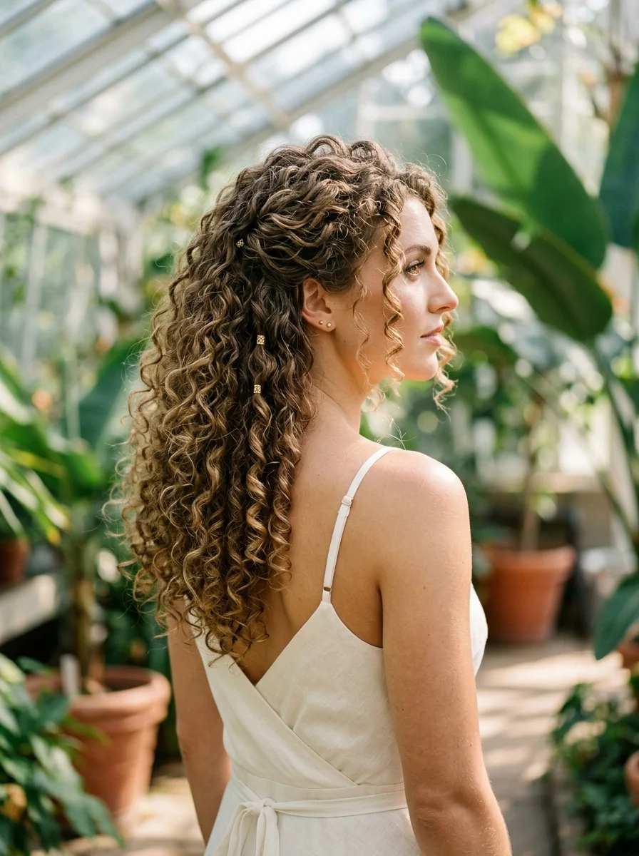 Boho Curls with Golden Embellishments