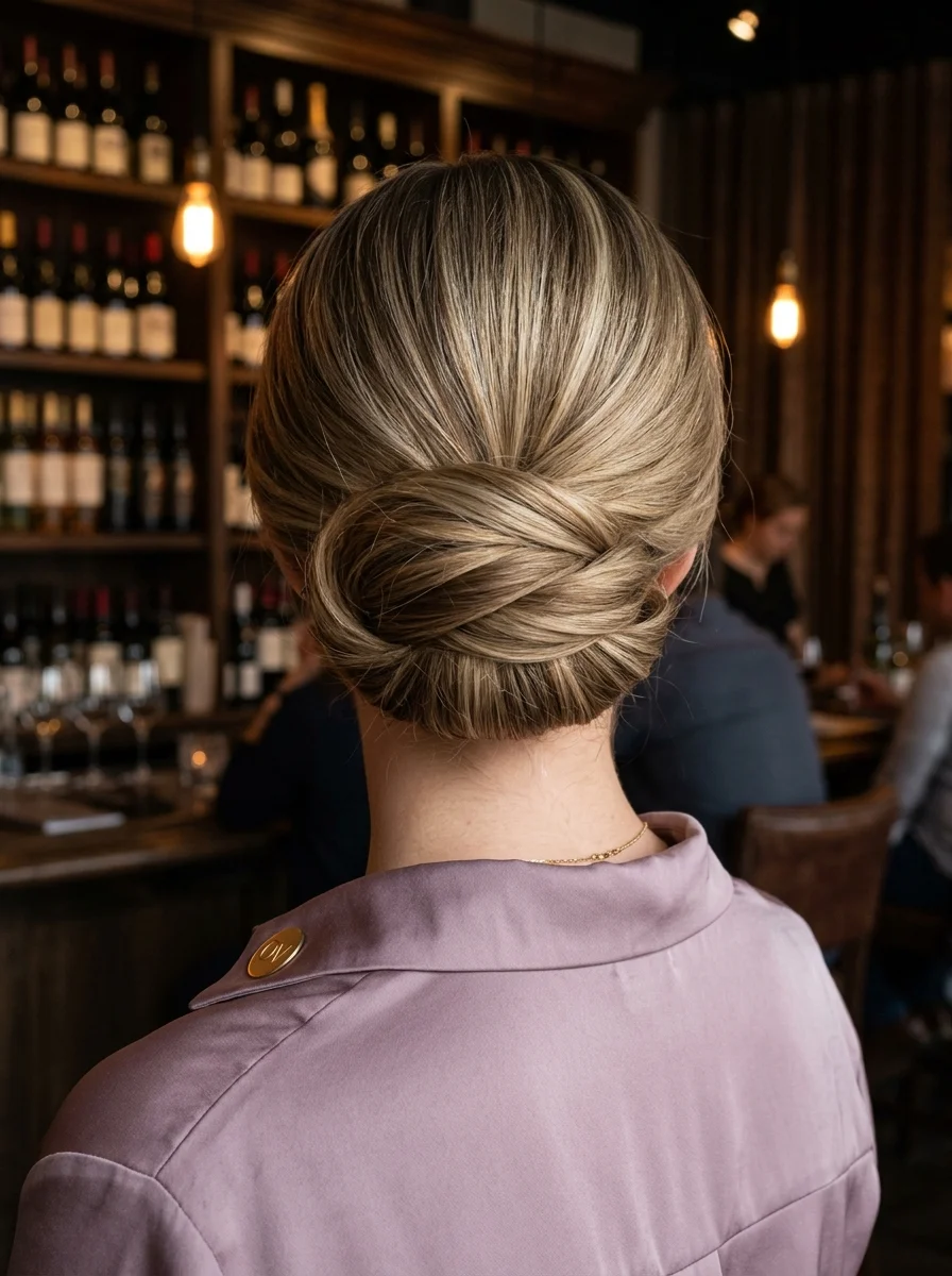 Sleek Twisted Low Bun