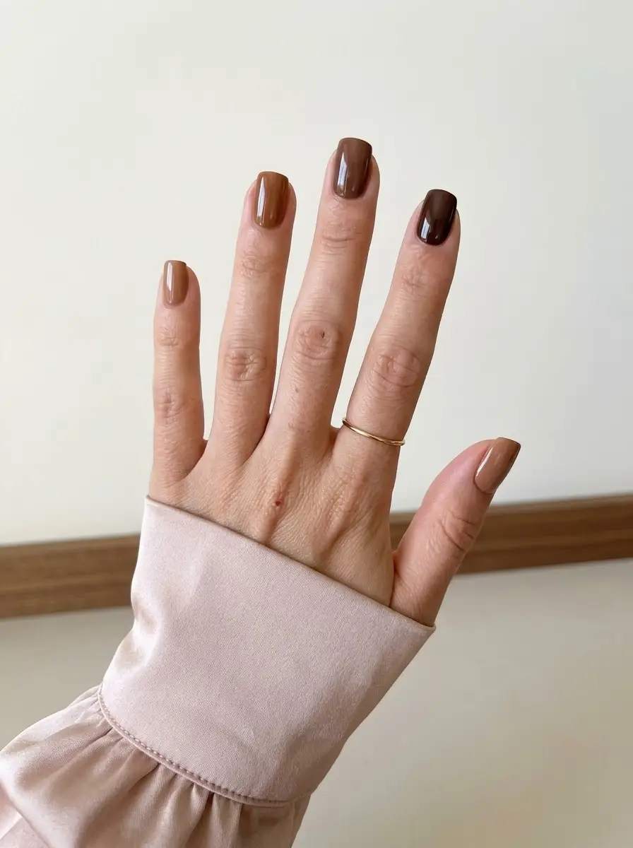 Mixed Chocolate Tone Nails