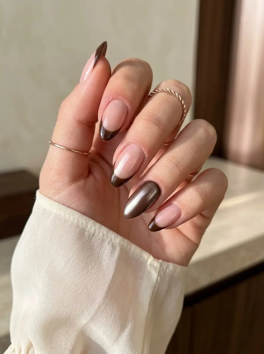 Cocoa French with Metallic Accent