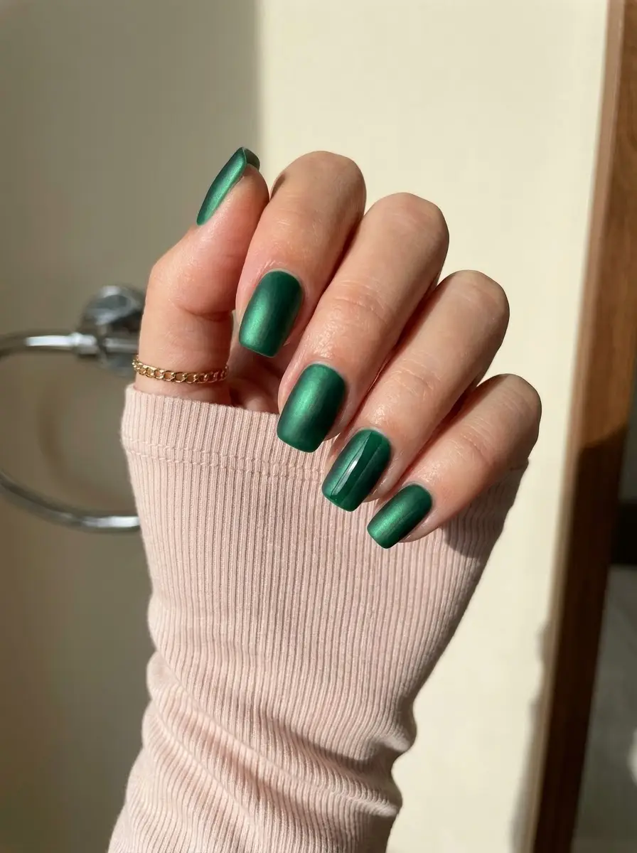 Deep Emerald Green Statement Nails