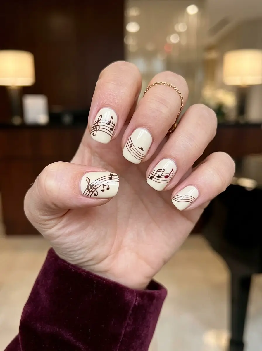 Musical Note Holiday Party Nails
