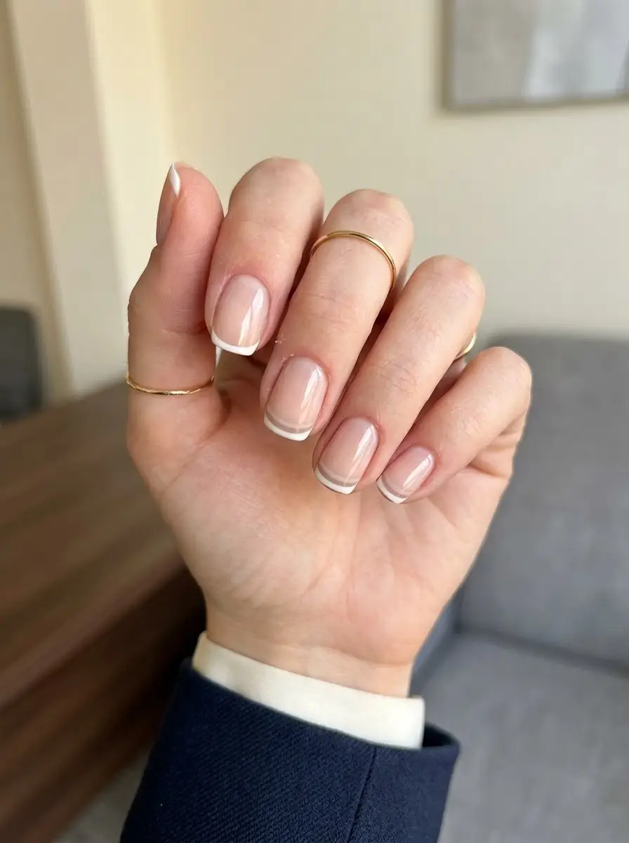 Classic White Micro French Interview Nails