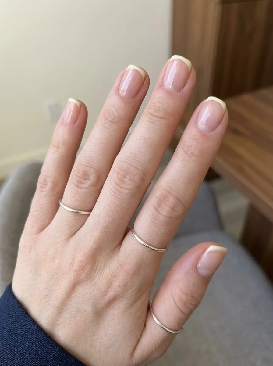 Pale Butter French Interview Nails