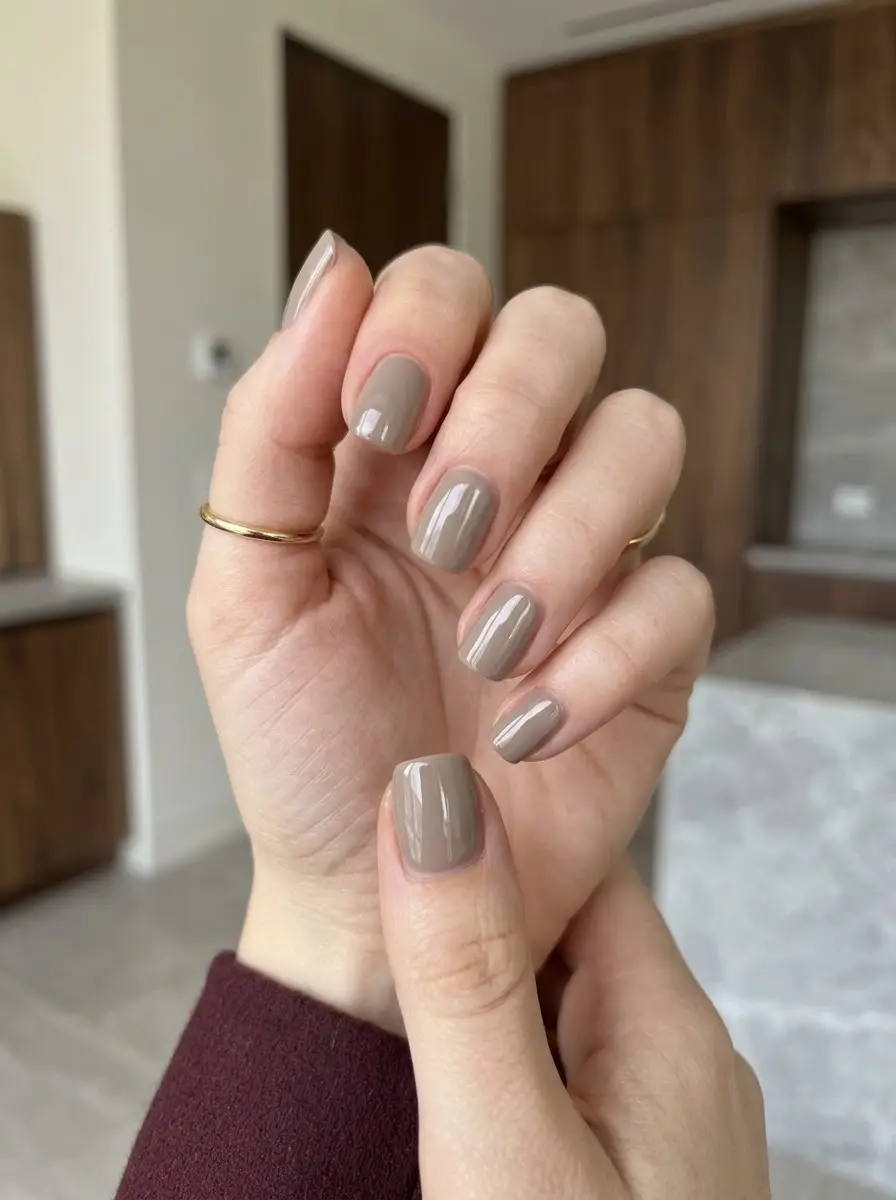 Polished Taupe Interview Nails