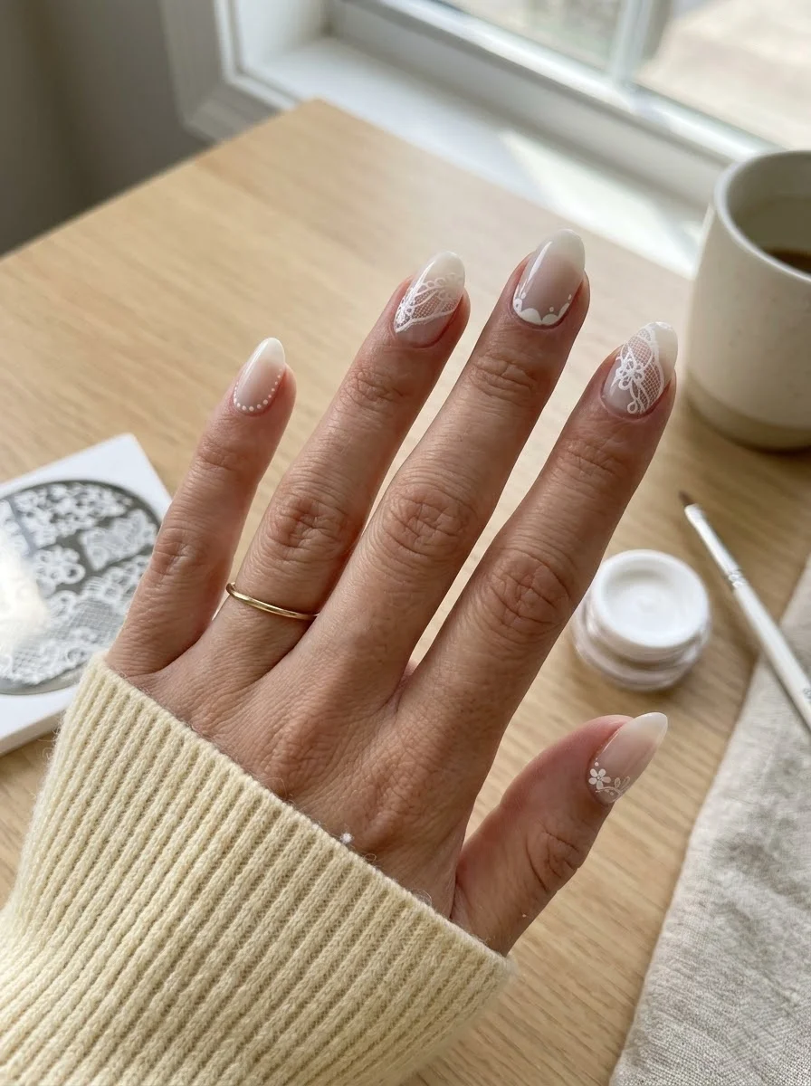 Soft French Lace Nails