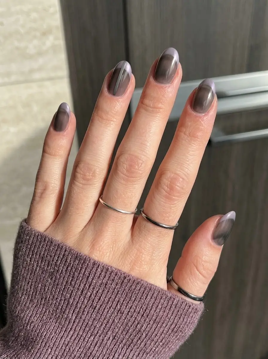 Smoky Taupe Aura Nails