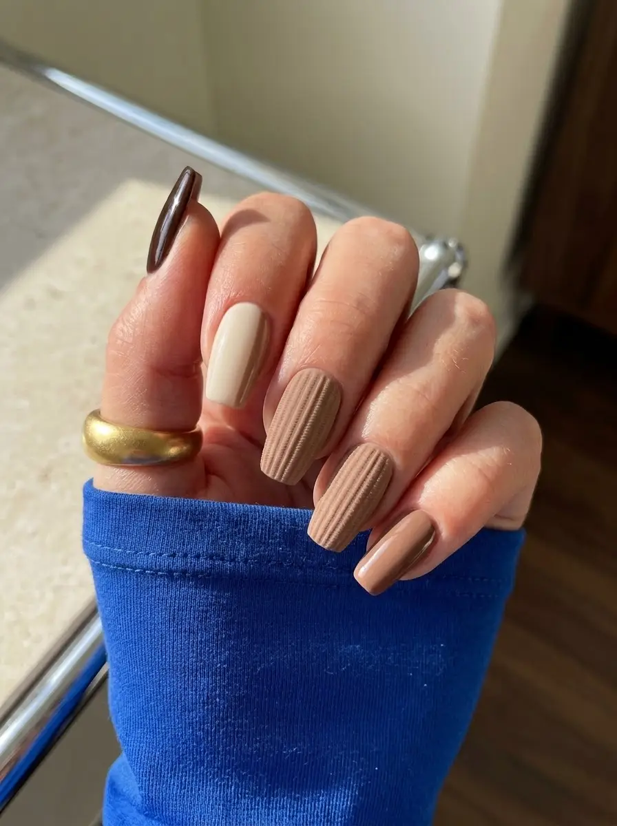 Cozy Ribbed Thanksgiving Nails